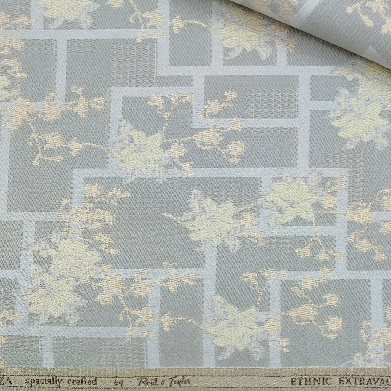 Reid & Taylor Jacquard Premium Bandhgala Fabric Colour Steel Grey